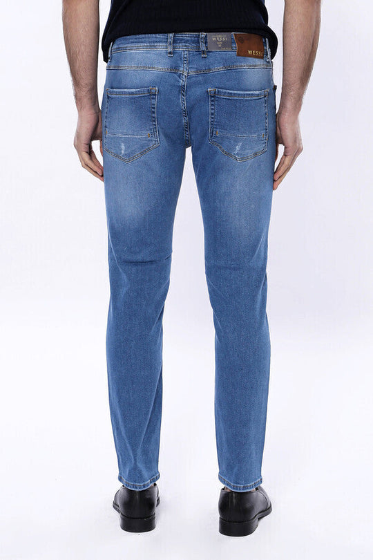 Jeans da uomo blu lavati - Wessi