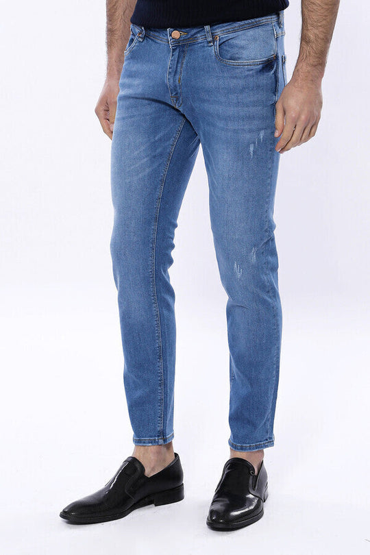 Jeans da uomo blu lavati - Wessi