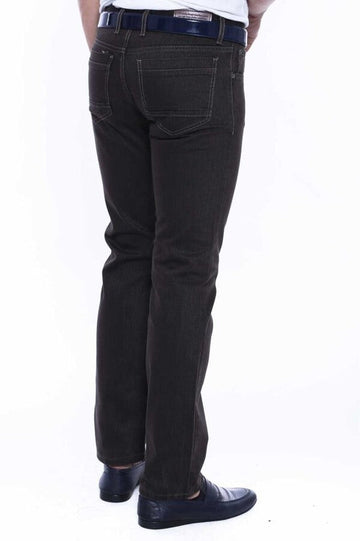 Pantalón Jean Hombre Tejido Lavado Marrón - Wessi