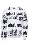 White Printed Circle Neck Sweatshirt - Wessi