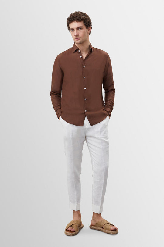 Chemise De Pêche Homme Habit - Manches Longues, Marron, Taille XL - Idéale Camping