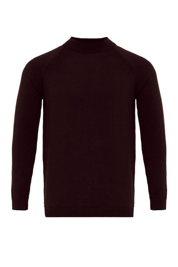 Jersey de cuello alto medio Dark Damson para hombre - Wessi