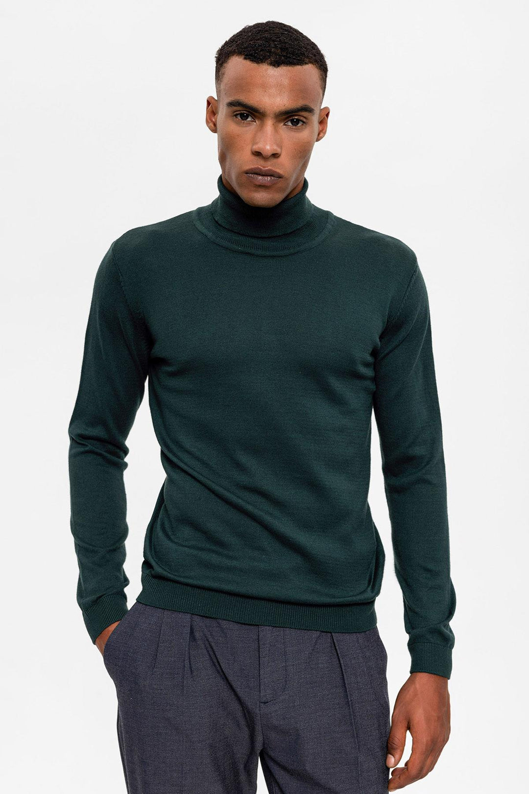 Green Maglione a Collo Alto da Uomo - Wessi