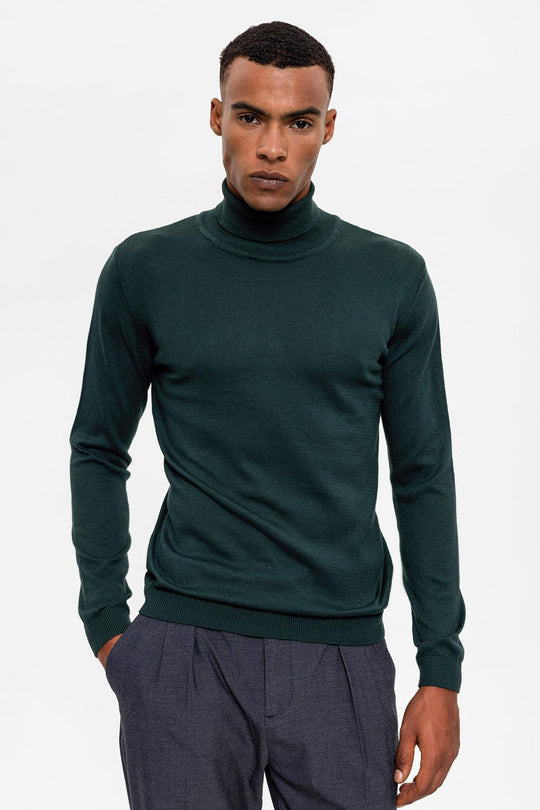 Green Pull à col roulé pour homme - Wessi