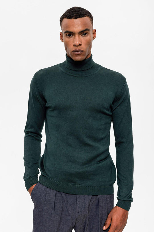 Green Pull à col roulé pour homme - Wessi