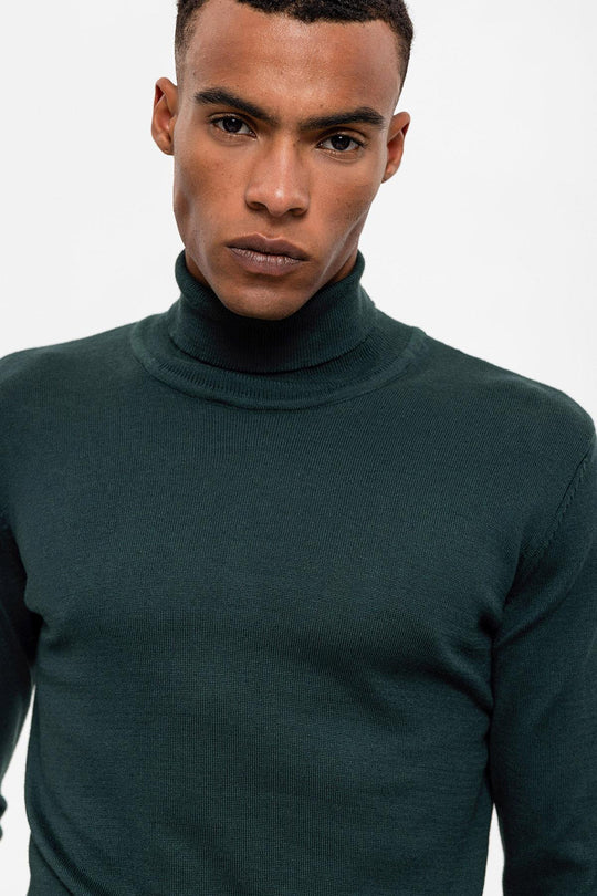 Green Pull à col roulé pour homme - Wessi