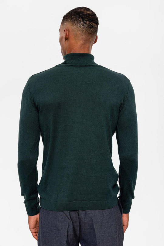 Green Pull à col roulé pour homme - Wessi