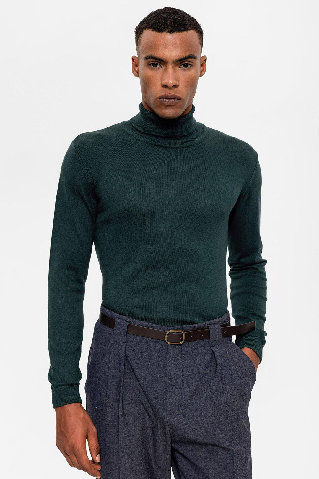 Green Maglione a Collo Alto da Uomo - Wessi