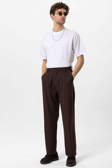 Pantalón Baggy Hombre Marrón Talle Alto - Wessi