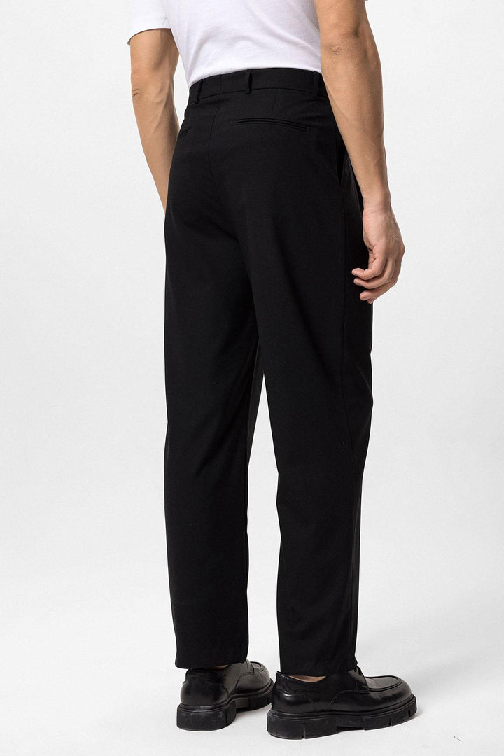 Men's Black High-Waisted Baggy  Pants - Wessi