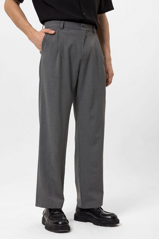 Pantalón Baggy Gris De Talle Alto Para Hombre - Wessi
