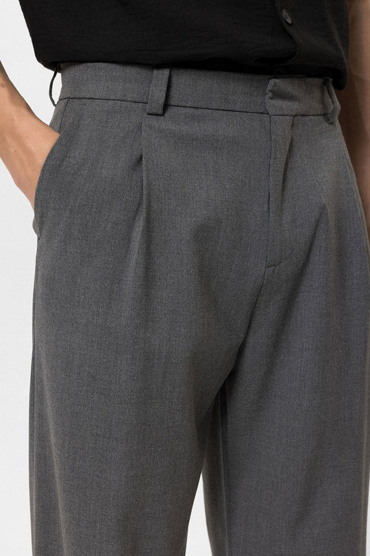 Pantalón Baggy Gris De Talle Alto Para Hombre - Wessi