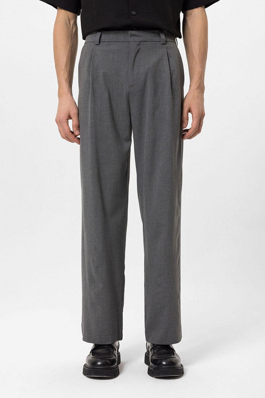 Pantalón Baggy Gris De Talle Alto Para Hombre - Wessi