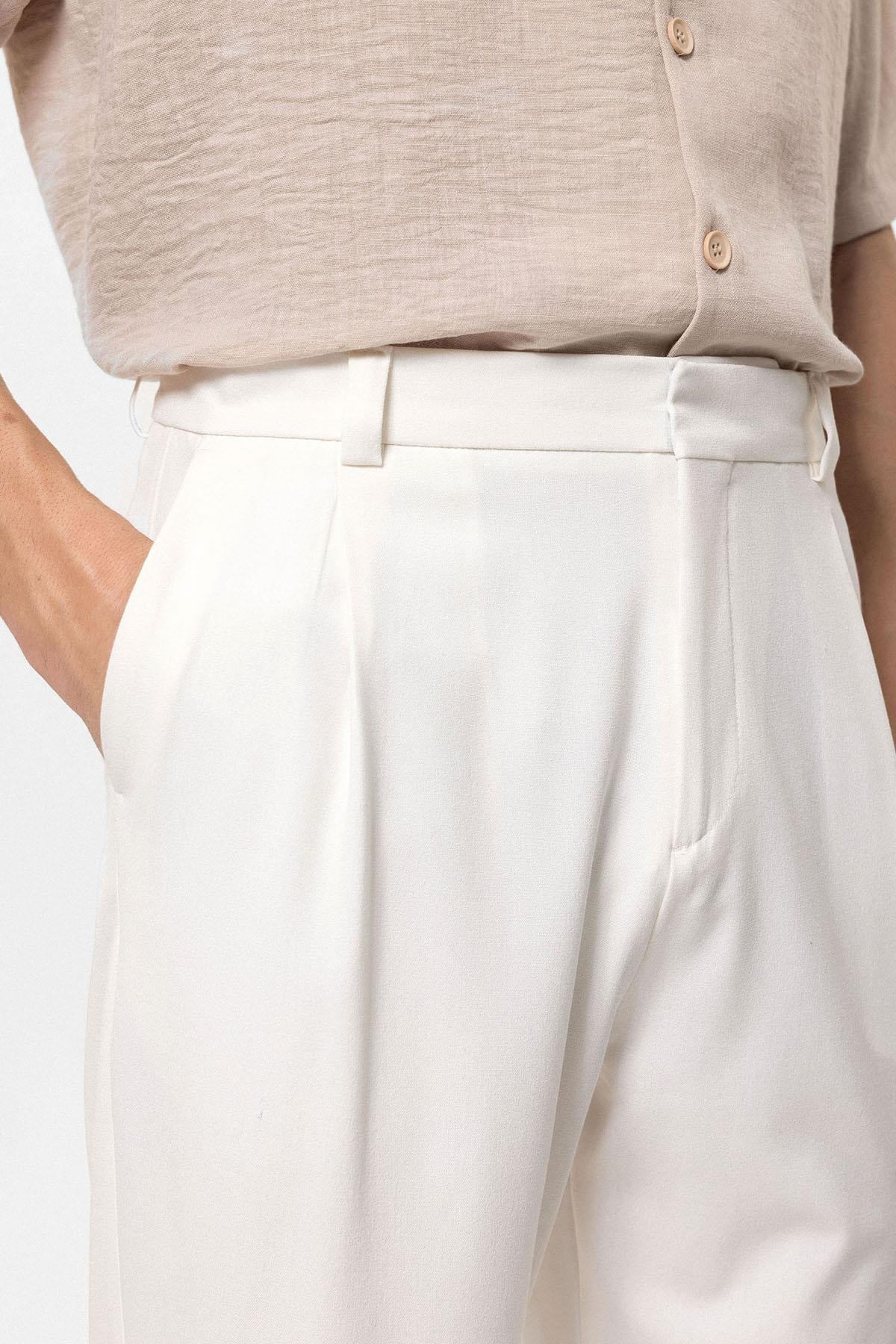 Men's Ecru High-Waisted Baggy Pants - Wessi – Wessi - Discover