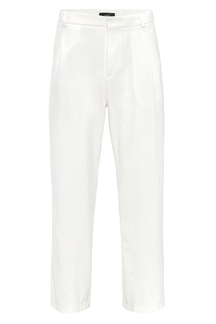 Men's Ecru High-Waisted Baggy  Pants - Wessi