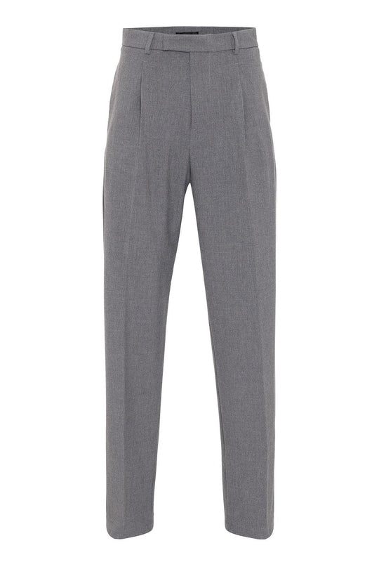 Pantalon Gris Taille Haute Zippé Homme - Wessi