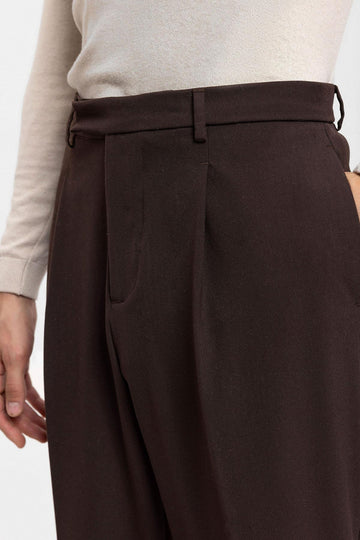 Pantalon Homme Marron Taille Haute Zippé - Wessi