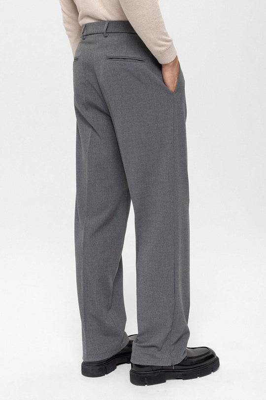 Pantalon Gris Taille Haute Zippé Homme - Wessi