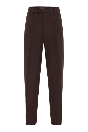 Pantalon Homme Marron Taille Haute Zippé - Wessi