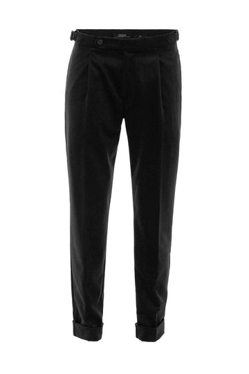 Pantalon Plissé Taille Haute Noir Homme - Wessi