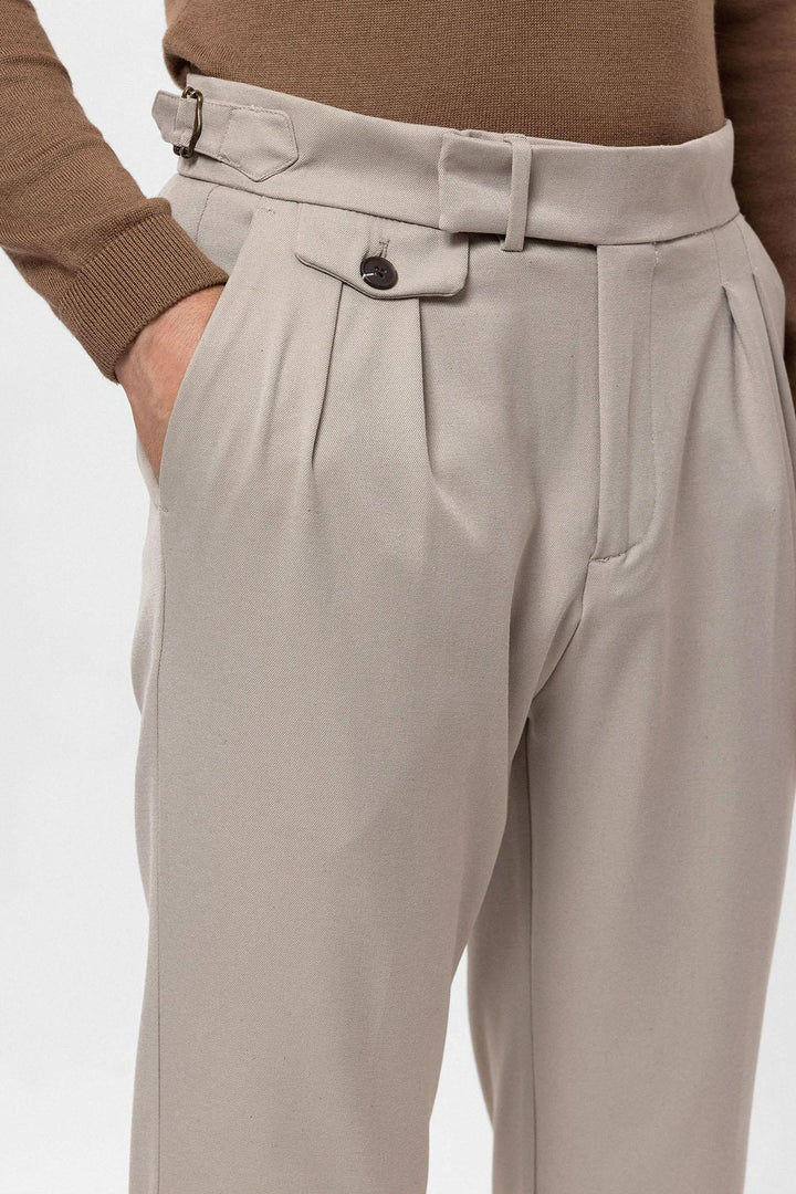 Men's Mink High Waist Pleated  Trousers - Wessi