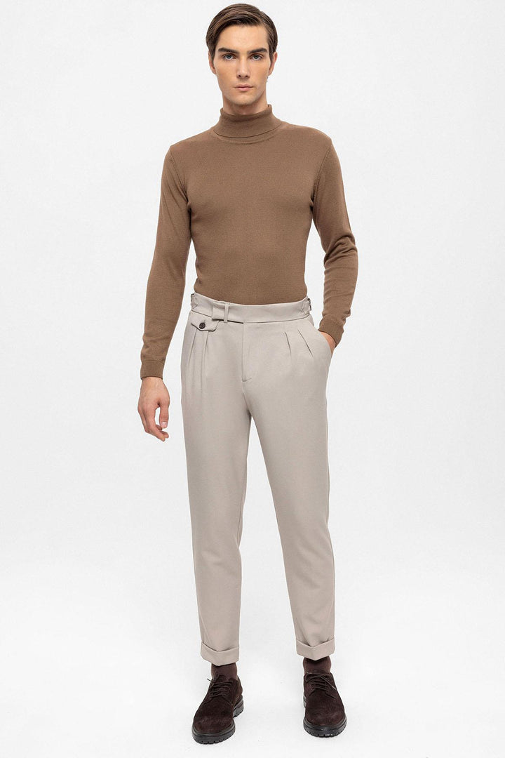Men's Mink High Waist Pleated  Trousers - Wessi