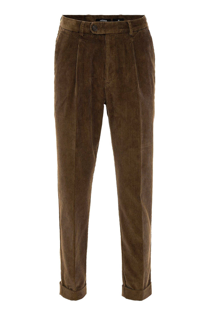 Men's Mink High Waist Pleated Velvet  Trousers - Wessi