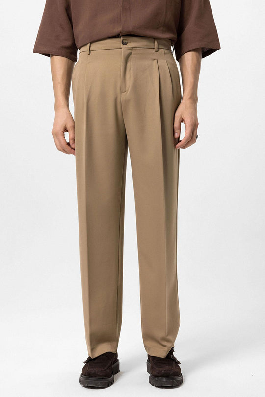 jacquard strapless fit and flare dress in pink Men's Camel High Waist Pleated Comfortable Fit Trousers - Wessi – Wessi