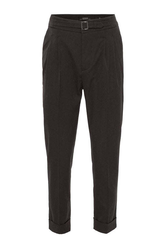 Pantalon Homme Marron Taille Haute Boucle Détaillé - Wessi