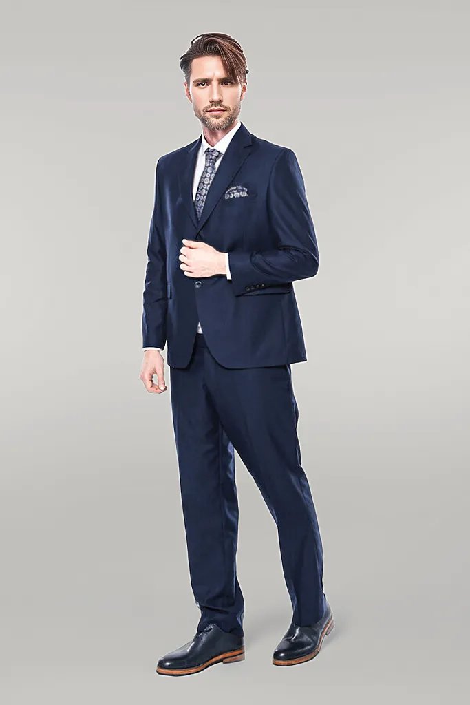 Men's Dark Navy 2 Button 2 Piece Suit - Dark Blue Suit Color main image 0