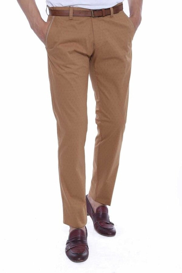 Pantaloni da uomo marrone chiaro 5 tasche - Wessi