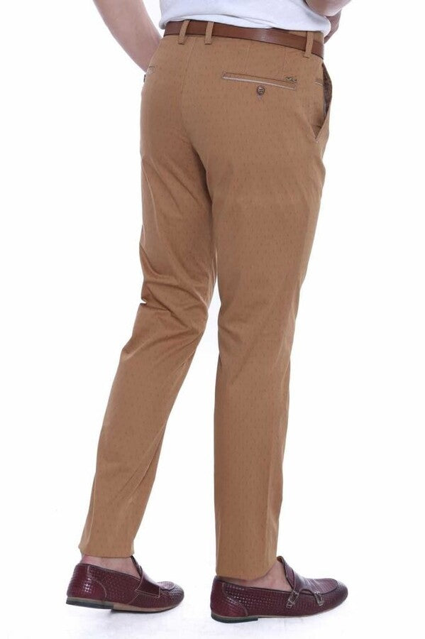 5 Pockets Light Brown Men Pants - Wessi