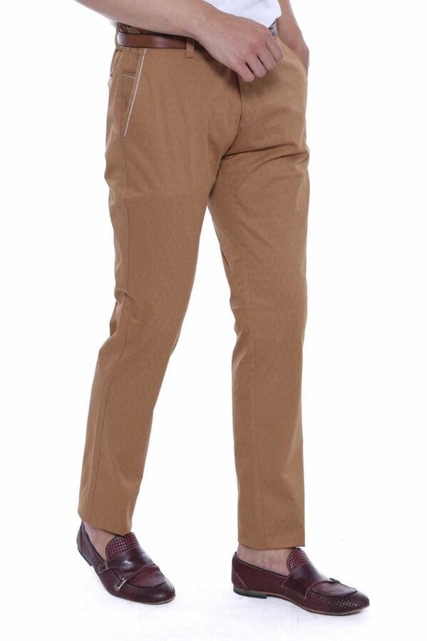 Pantaloni da uomo marrone chiaro 5 tasche - Wessi