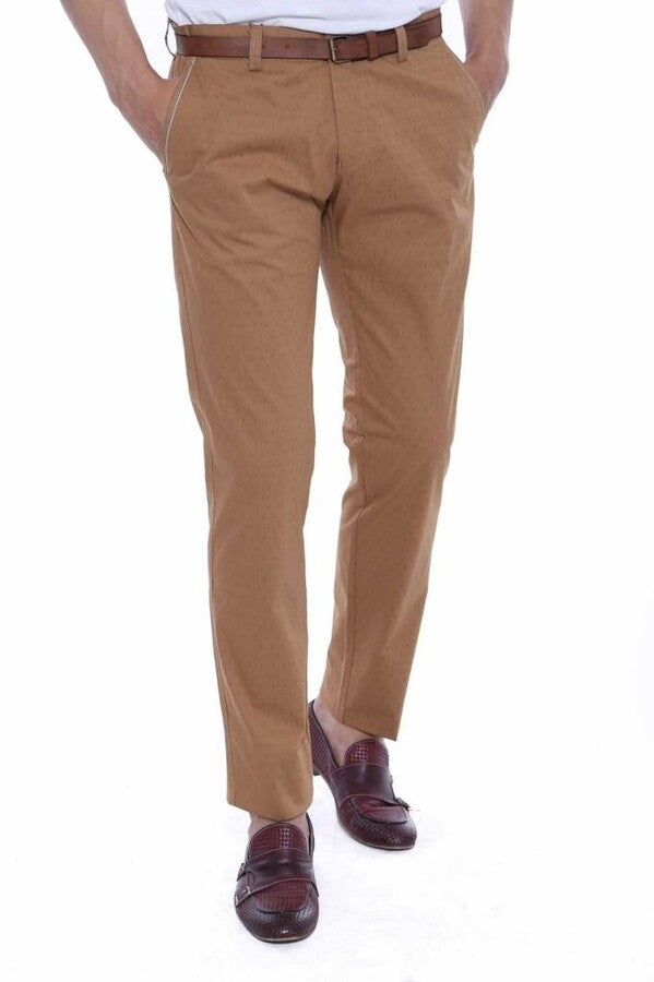 Pantaloni da uomo marrone chiaro 5 tasche - Wessi