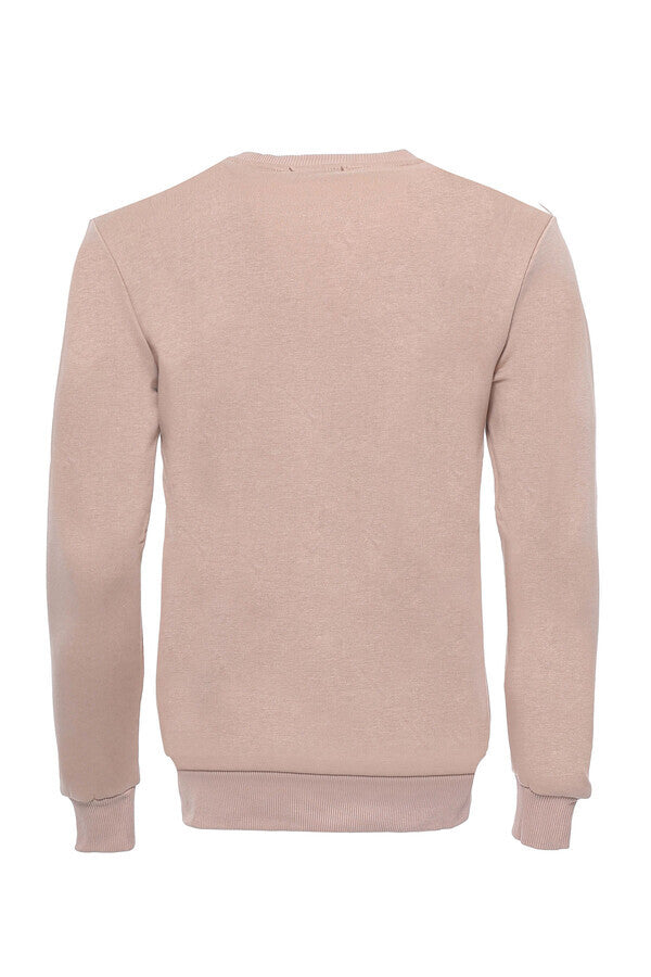 Sweat Beige Uni Col Rond - Wessi