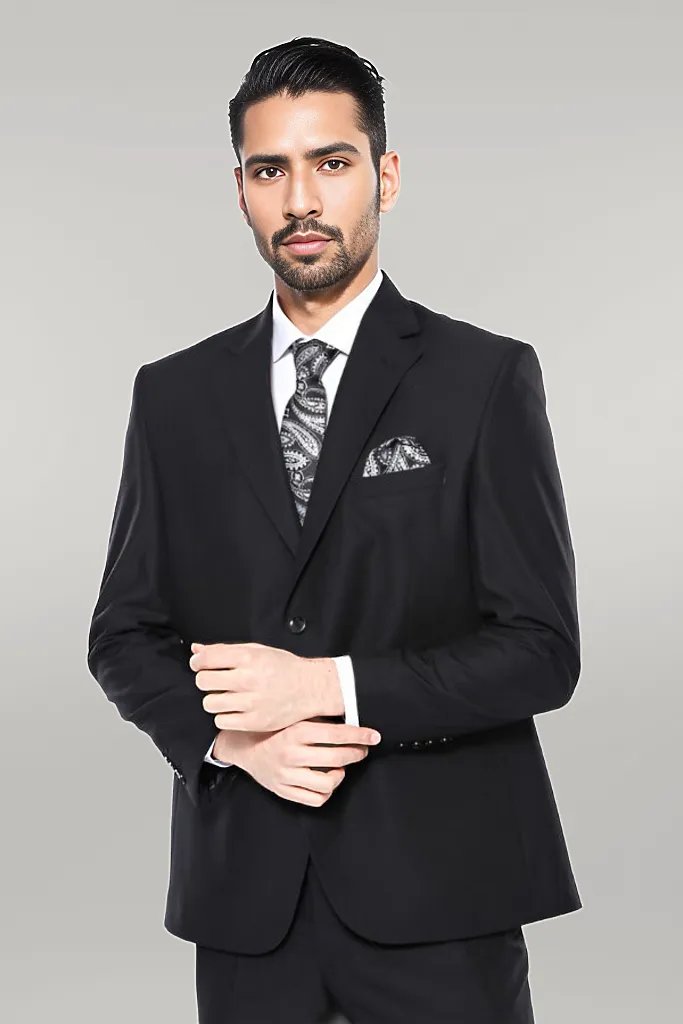 Traje negro regular de 4 gotas | wess