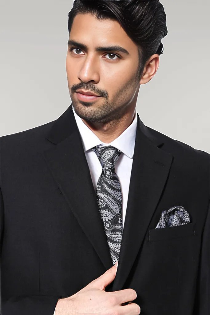 Traje negro regular de 4 gotas | wess