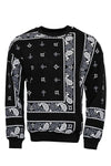 Pull Col Rond Noir à Motifs - Wessi