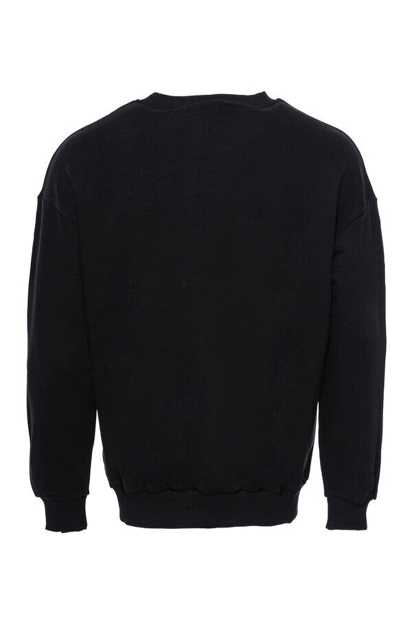 Sweat Noir Uni Col Rond - Wessi