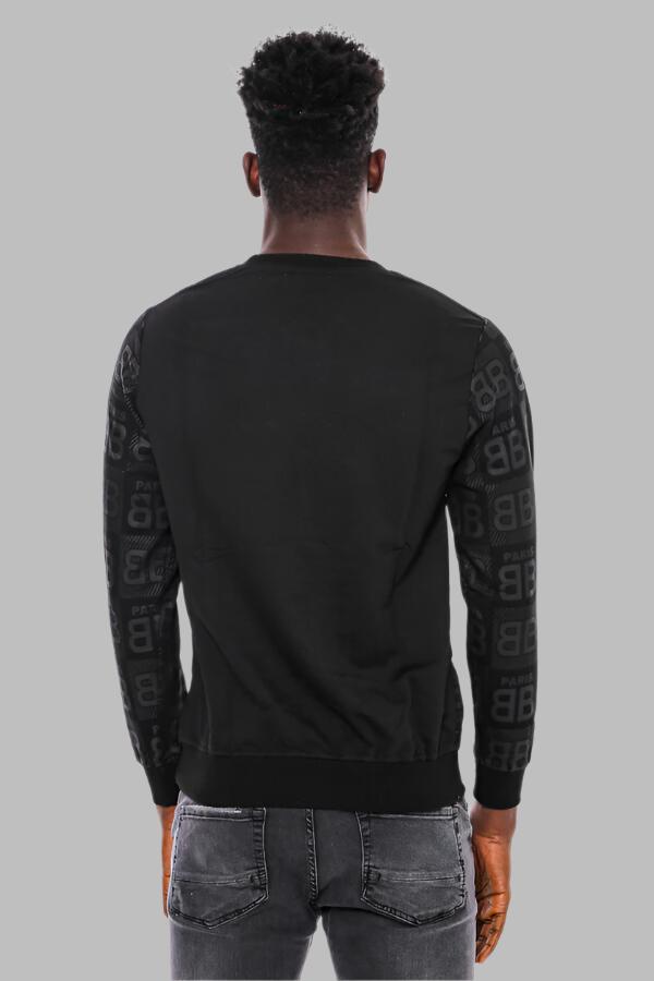 Felpa slim fit stampata nera - Wessi
