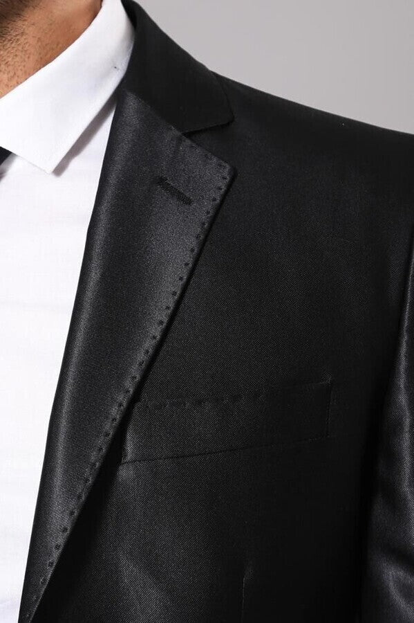 Costume homme noir brillant | Wessi - Wessi