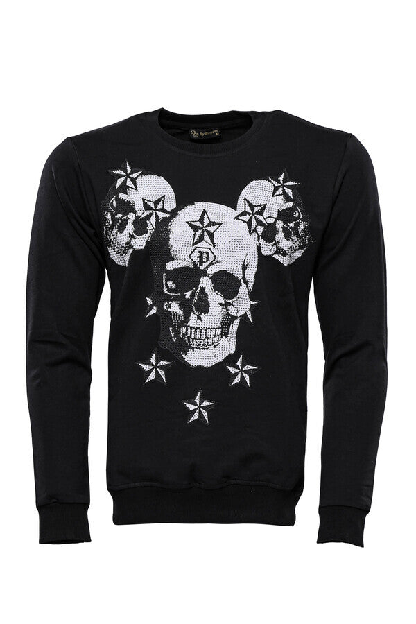 Sweat-shirt imprimé tête de mort noire - Wessi