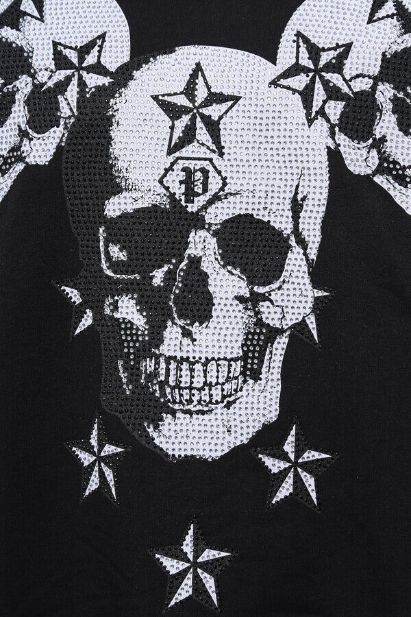 Sweat-shirt imprimé tête de mort noire - Wessi