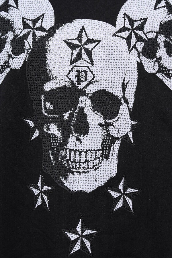 Black Skulls Printed Sweatshirt - Wessi