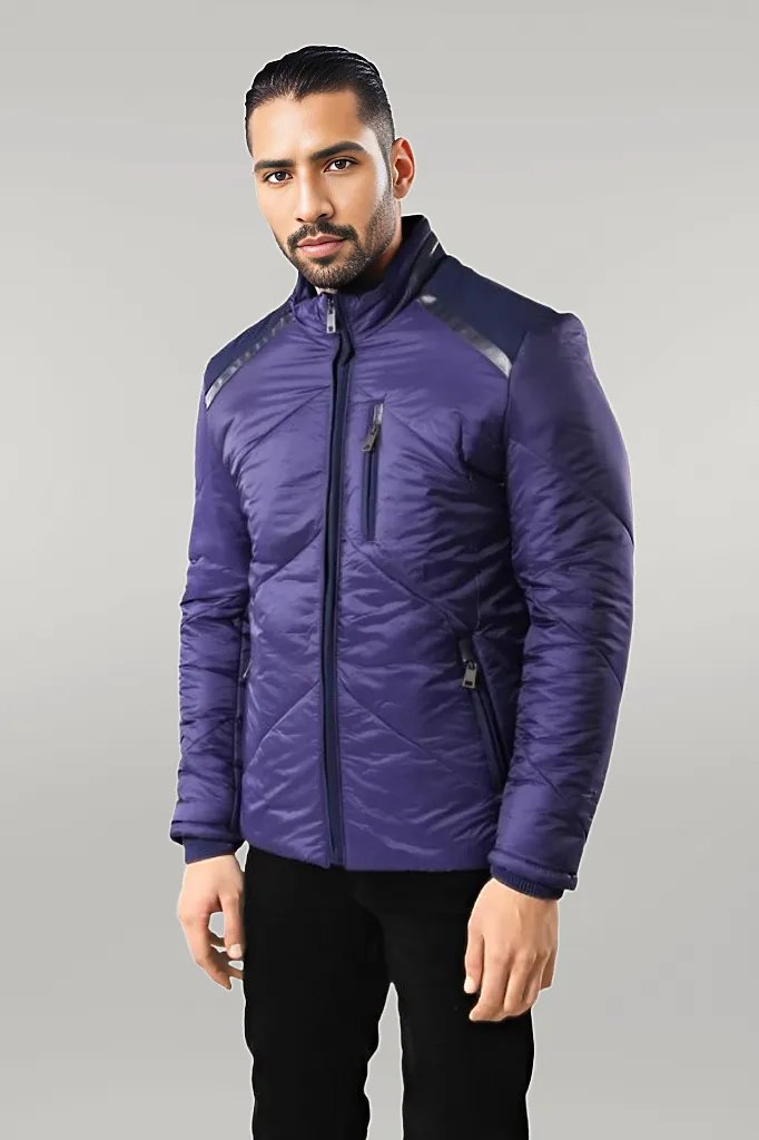 Blue Quilted Down Coat - Wessi