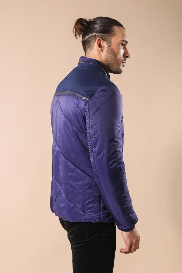 Blue Quilted Down Coat - Wessi