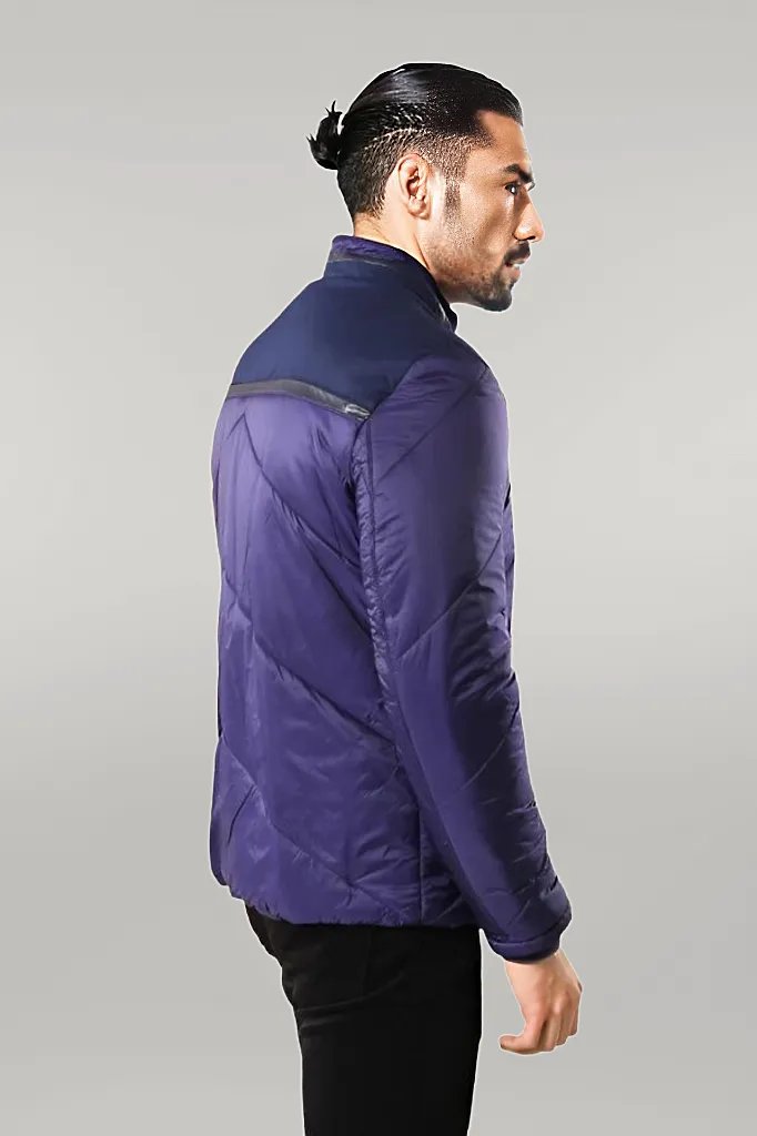 Blue Quilted Down Coat - Wessi