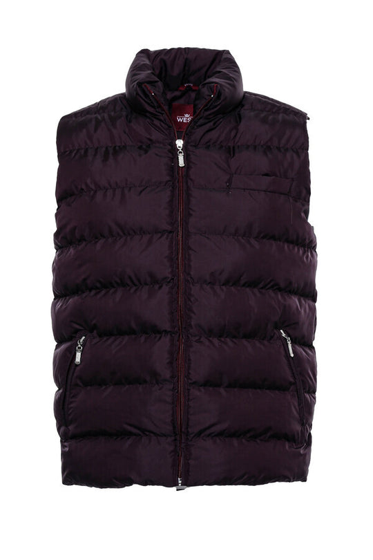Стеганый бордовый мужской пуховик на молнии - Wessi