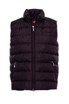 Quilted Zippered Burgundy Men Down Vest - Wessi