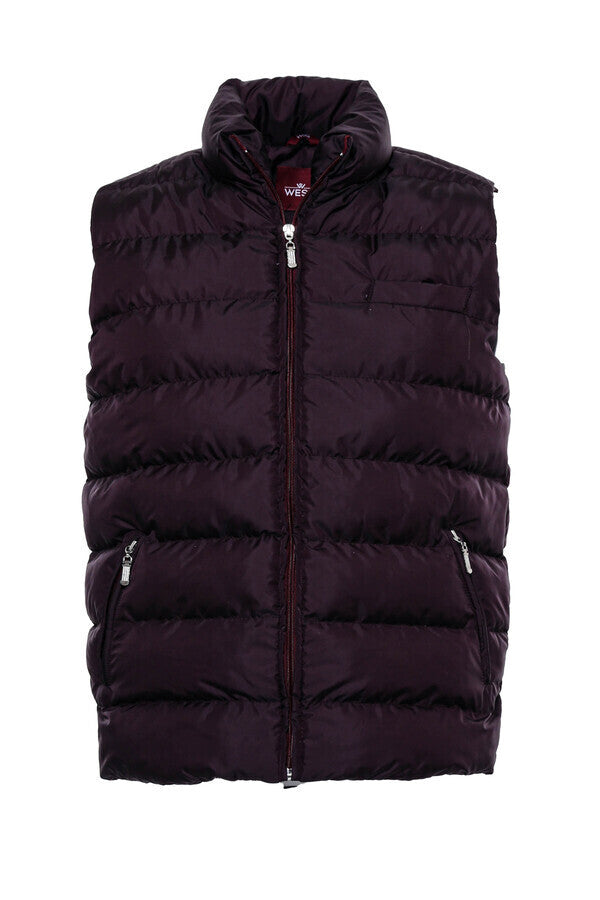 Burgundy vest jacket sale